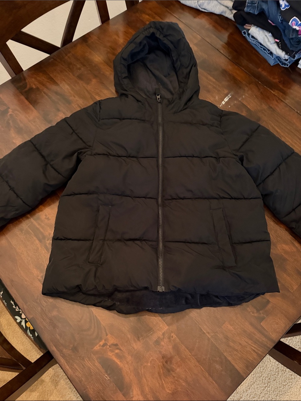 SwissTech Black Quilted Hooded Puffer Jacket XXL (18) Kids
